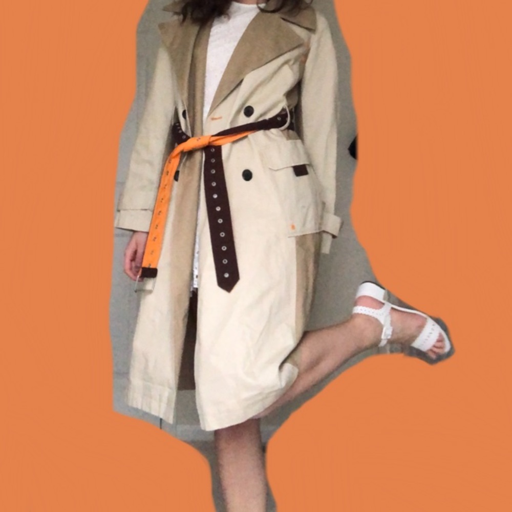 avec les filles colorblock trench-coat
